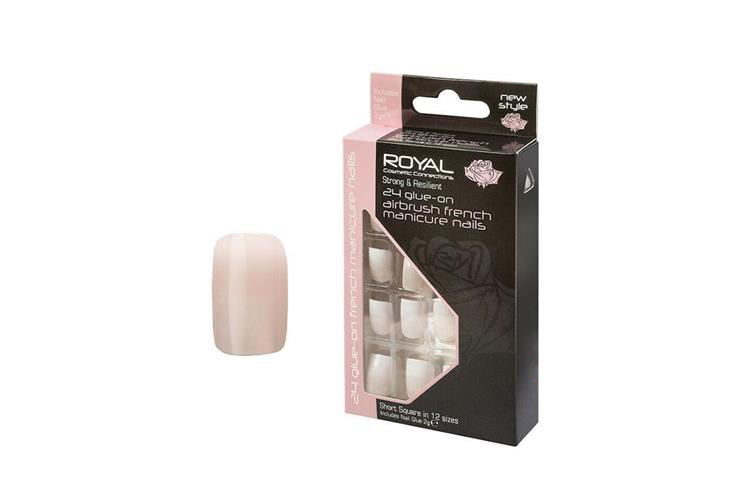 ROYAL 24 FRENCH MANICURE PETITE NAILS  PLUS GLUE - Berlin Pharmacy