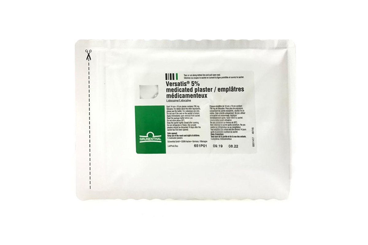 VERSATIS 5% PLASTER 1 BAG CONTAIN 5 PLASTER - Berlin Pharmacy