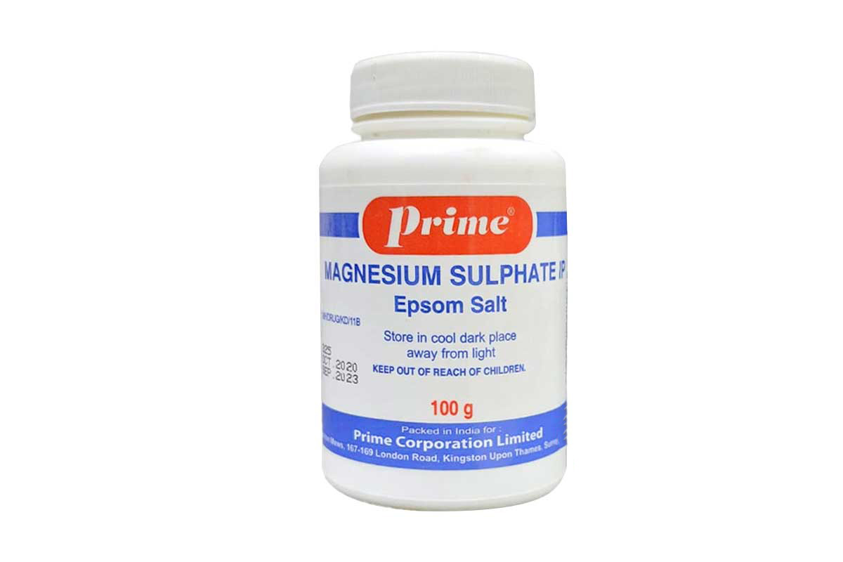 PRIME MAGNESIUM SULPHATE IP EPSOM SALT 100 GM - Berlin Pharmacy