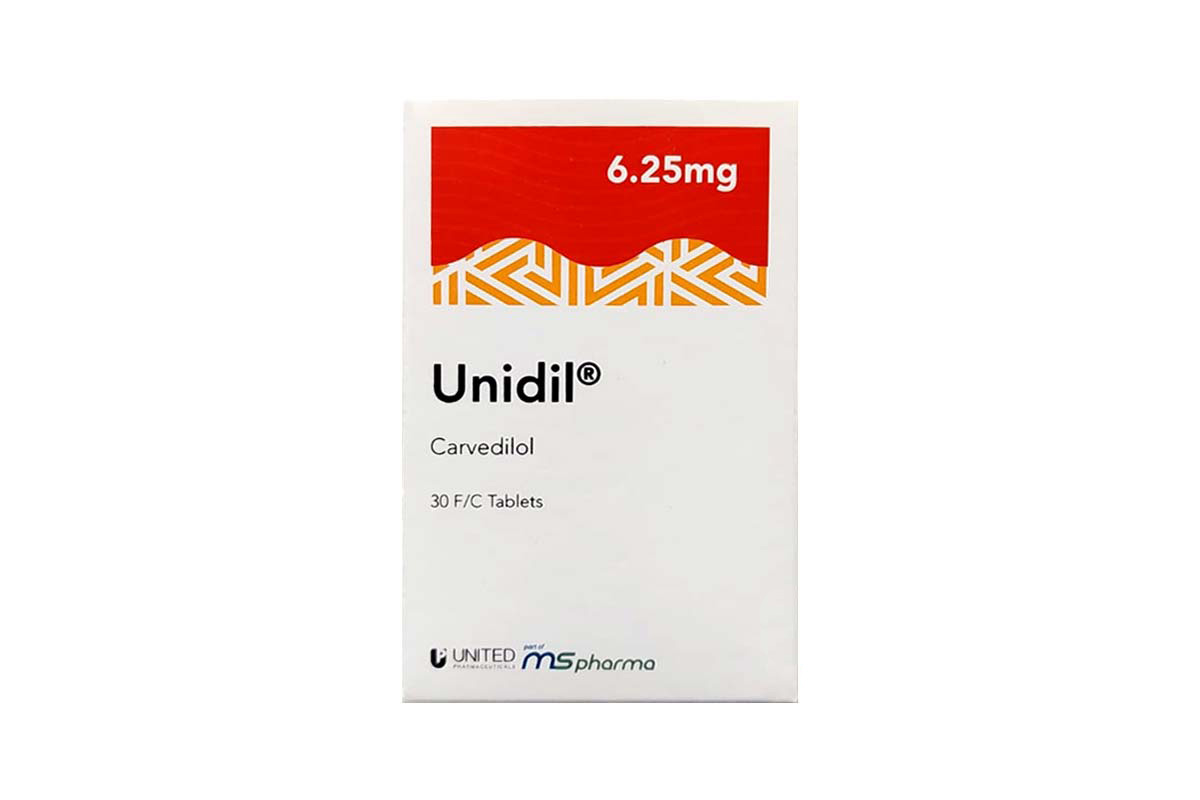 UNIDIL 6.25 MG 30 TABLETS - Berlin Pharmacy