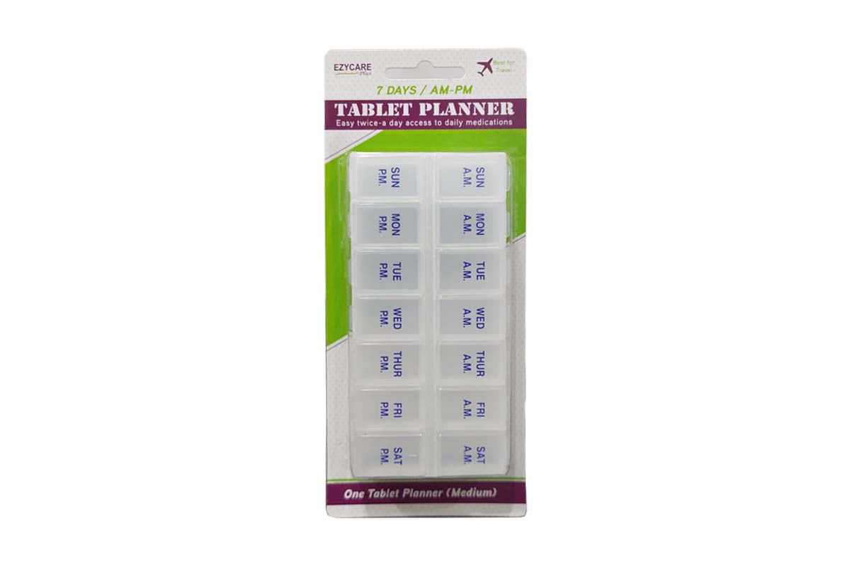 EZYCARE 7 DAYS AM PM TABLET PLANNER COLOR WHITE 17375 - Berlin Pharmacy