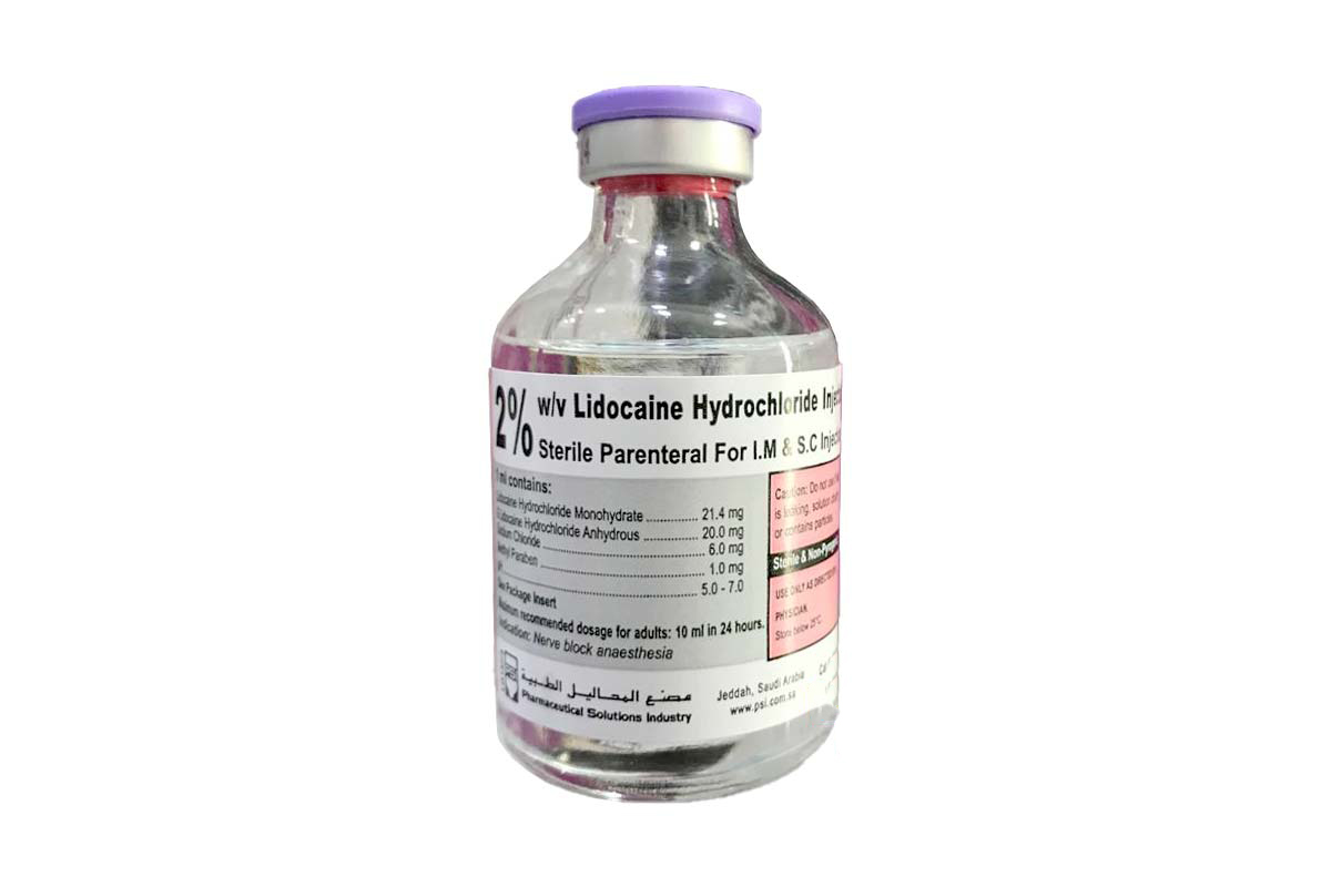 LIDOCAINE HCI 2% INJECTION USP GLASS 50 ML - Berlin Pharmacy