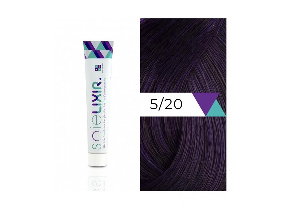 SOIELIXIR AMMONIA FREE HAIR COLOR 5/20 LIGHT BROWN PURPLE 100ML - Berlin Pharmacy