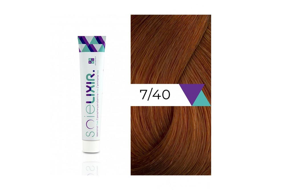 SOIELIXIR AMMONIA FREE HAIR COLOR 7/40 MEDIUM INTENSE COPPER BLONDE 100 ML - Berlin Pharmacy