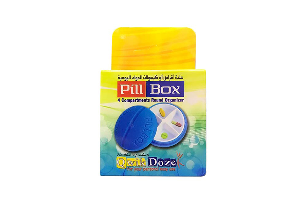 QWIK DOZE PILL BOX 4 ROUND ORGANIZER - Berlin Pharmacy