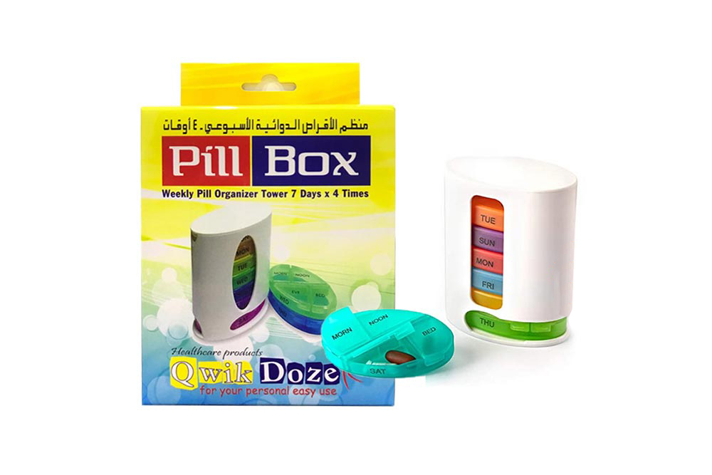 QWIK DOZE WEEKLY PILL ORGANIZER TOWER 7 DAYS 4 TIMES - Berlin Pharmacy