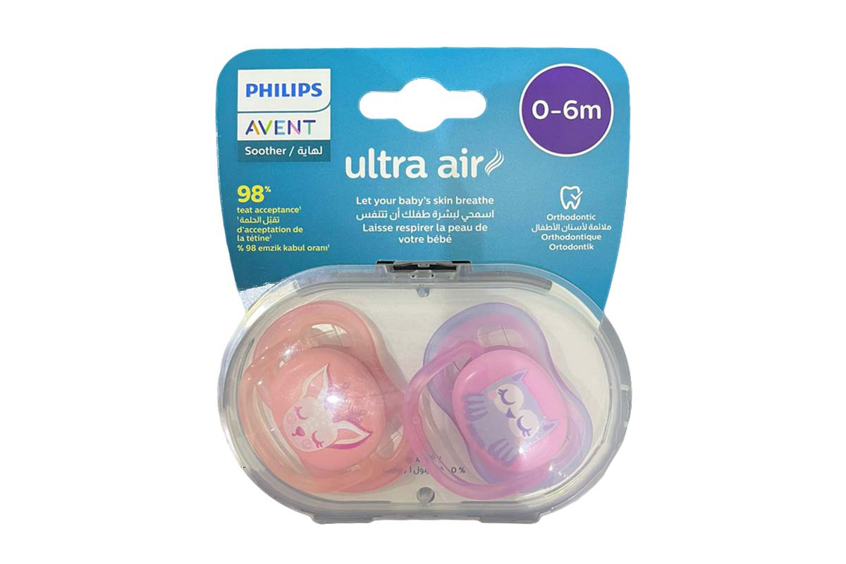 PHILIPS AVENT ULTRA  AIR PACIFIER RED AND PINK 0 TO 6 MONTH - Berlin Pharmacy