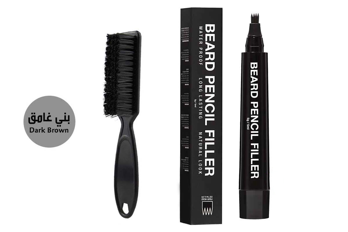 PRIMED BEARD WATER PROOF PENCIL FILLER DARK BROWN 5GM 5ML PLUS COMB FREE - Berlin Pharmacy