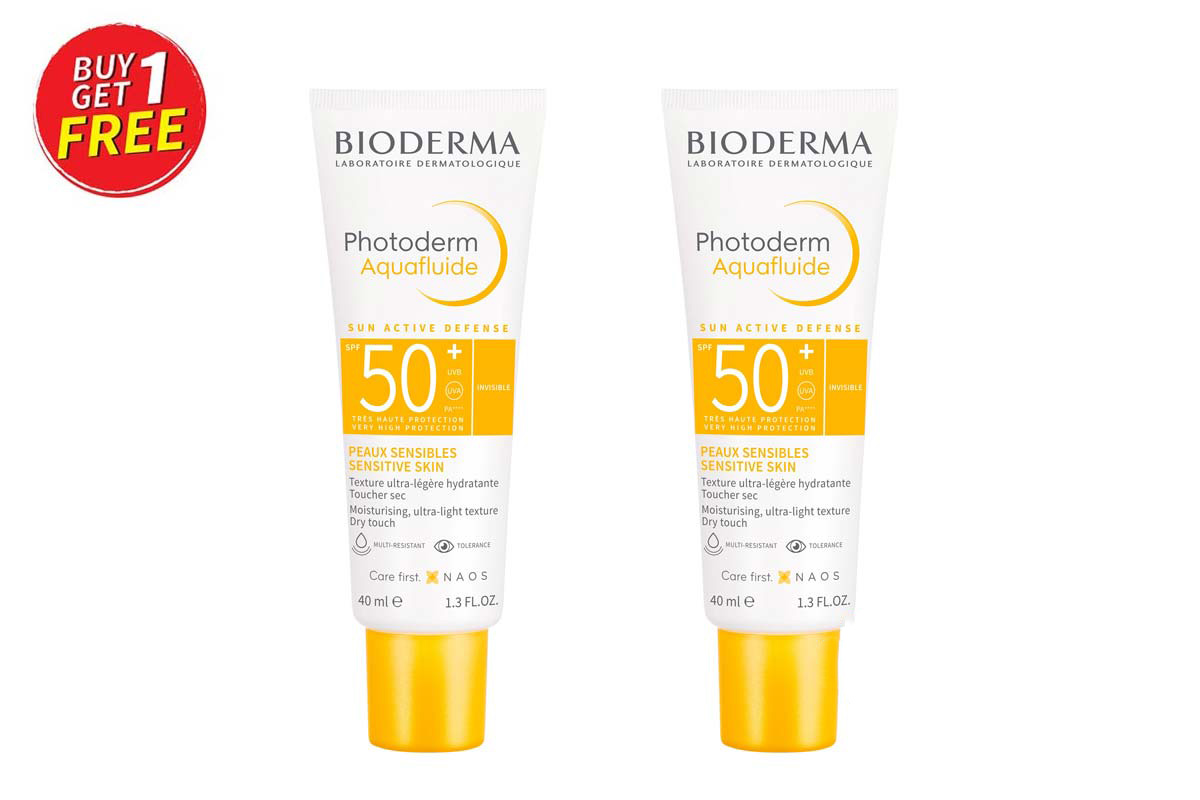 BOX BUY1GET1 BIODERMA PHOTODERM AQUAFLUIDE SPF50 PLUS INVISIBLE SENSITIVE SKIN 40ML - Berlin Pharmacy