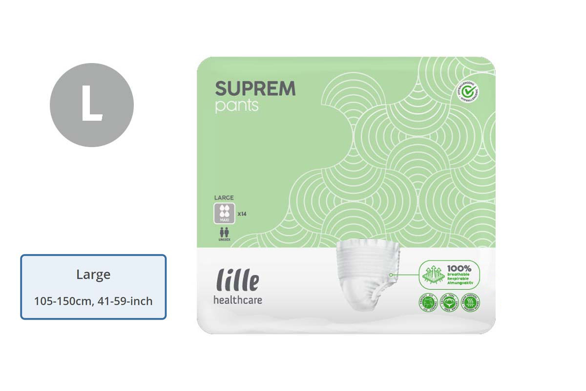 LILLE HEALTHCARE SUPREM PANTS LARGE 14 PCS - Berlin Pharmacy