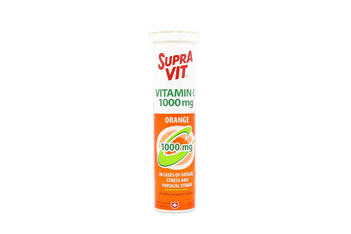 SUPRA VIT VITAMIN C 1000MG 20 EFFERVESCENT ORANGE - Berlin Pharmacy