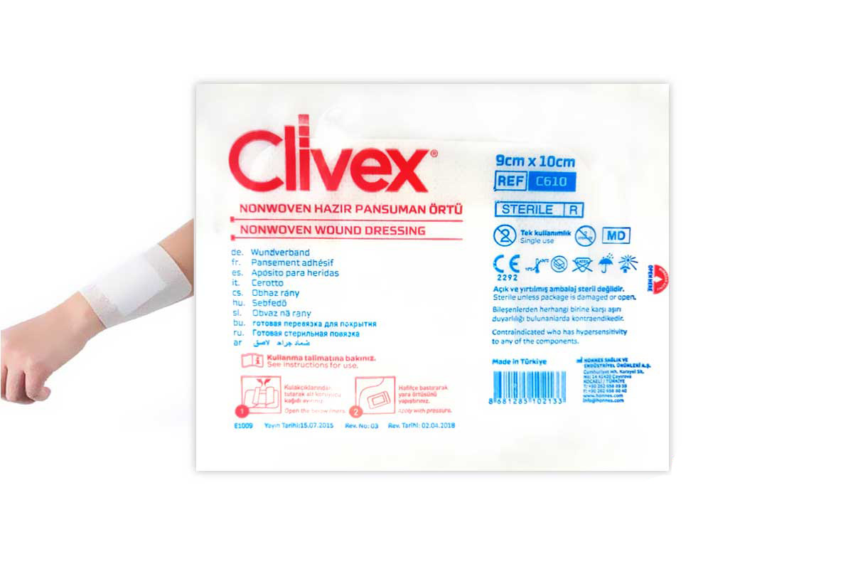 CLIVEX NONWOVEN WOUND DRESSING 9CMX10CM 5 PCS - Berlin Pharmacy