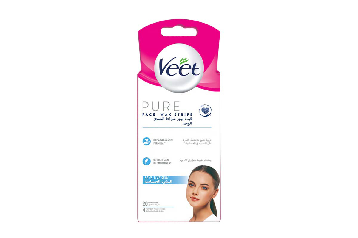 VEET PURE FACE WAX SENSITIVE SKIN 20 STRIPS - Berlin Pharmacy