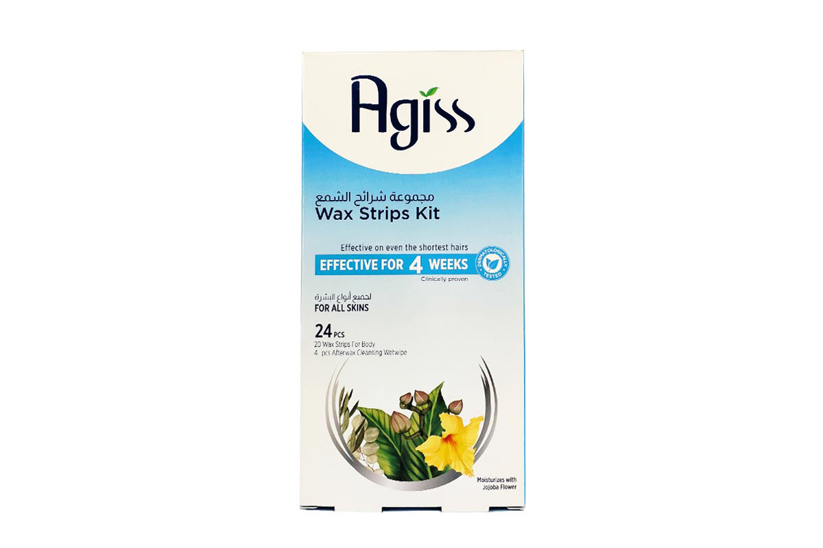 AGISS WAX STRIPS KIT FOR ALL SKINS 24 PCS - Berlin Pharmacy