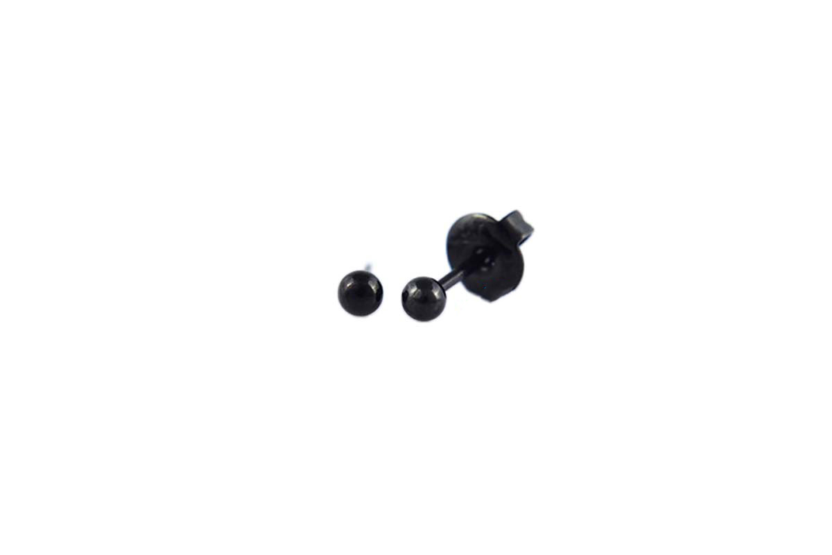 PRIMED EAR PIERCING 24-313 S/S 3MM BALL BLACK PLATING - Berlin Pharmacy