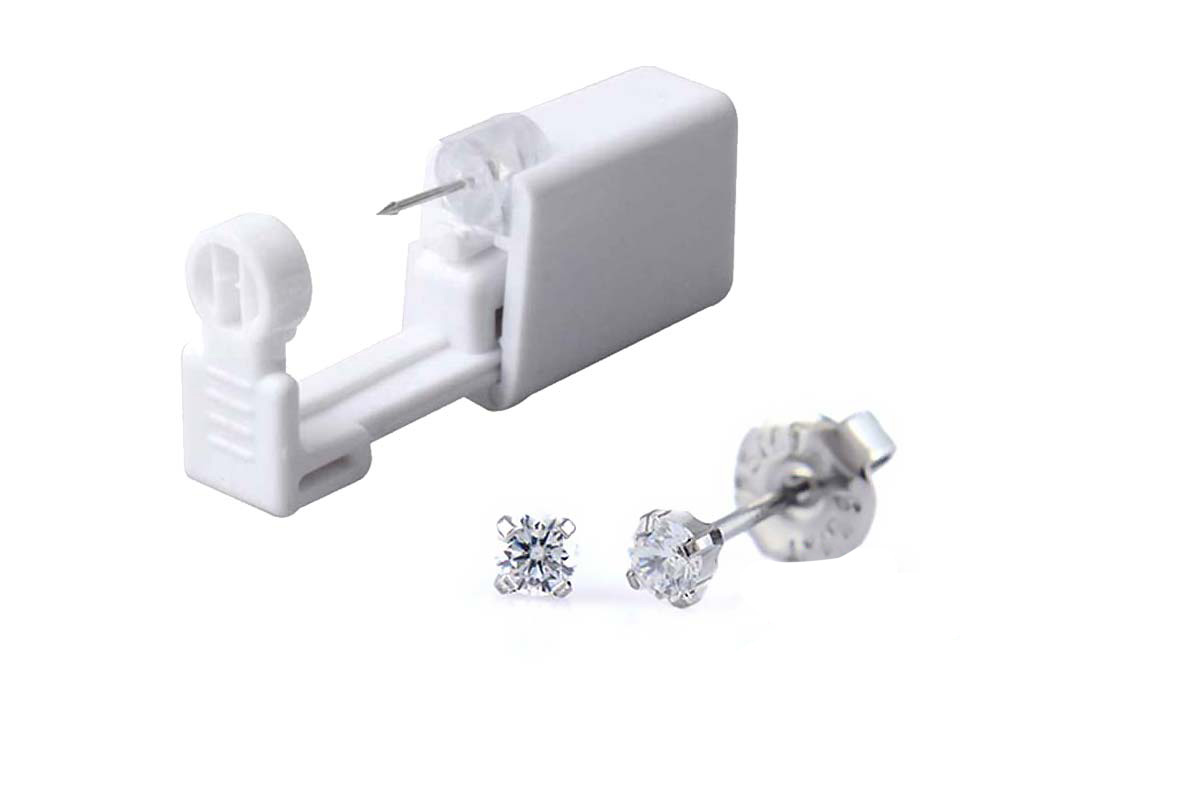 PRIMED EAR PIERCING 33-304 S/S 3MM CZ CLEAR WITH GUN - Berlin Pharmacy