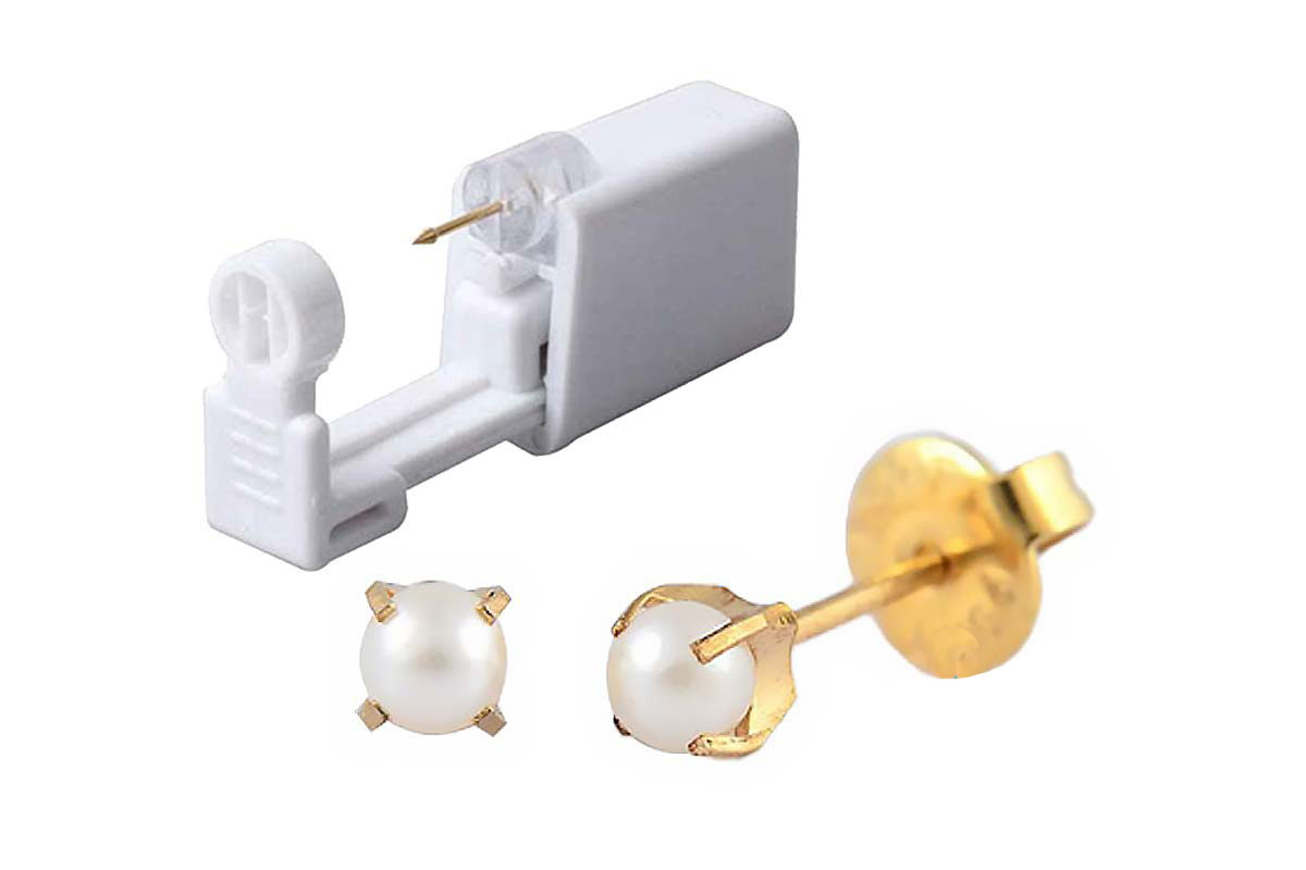 PRIMED EAR PIERCING 38-419 G/P 3.5 MM PEARL WITH GUN - Berlin Pharmacy