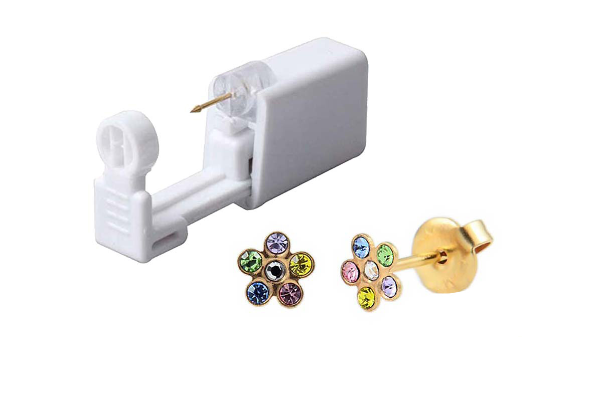 PRIMED EAR PIERCING 52-661 G/P 6MM DAISY RAINBOW WITH GUN - Berlin Pharmacy