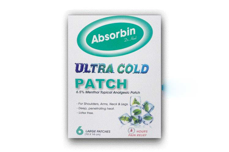 ABSORBIN ULTRA COLD PATCH LARGE 6 PCS - Berlin Pharmacy