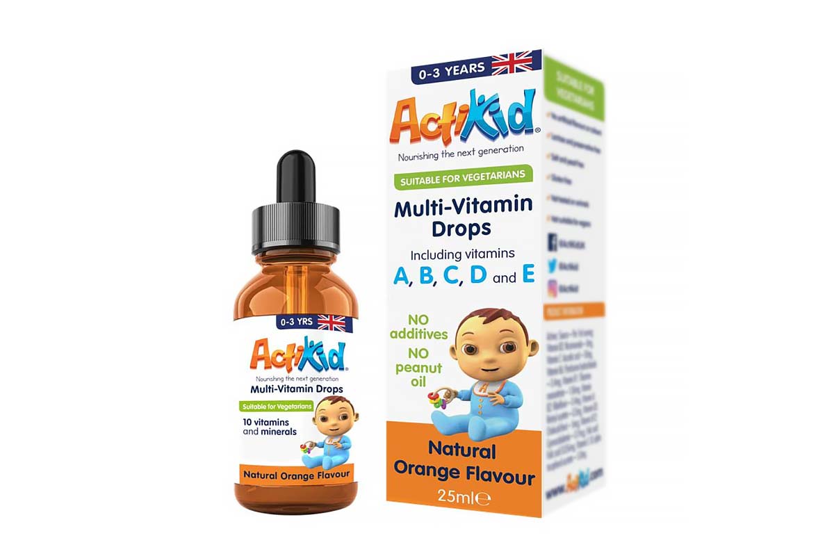 ACTIKID MULTIVITAMIN FOR CHILDREN FROM 0 TO 3 YEARS DROPS ORANGE FLAVOUR 25 ML - Berlin Pharmacy