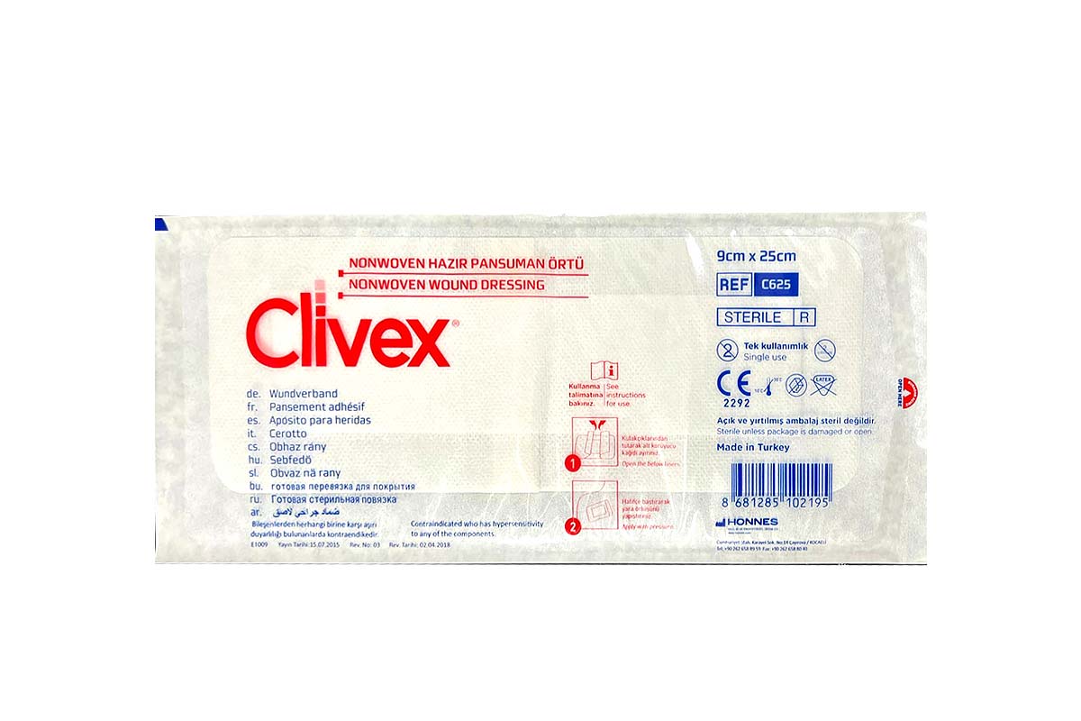 CLIVEX NONWOVEN WOUND DRESSING 9CM X 25CM 1PCS - Berlin Pharmacy