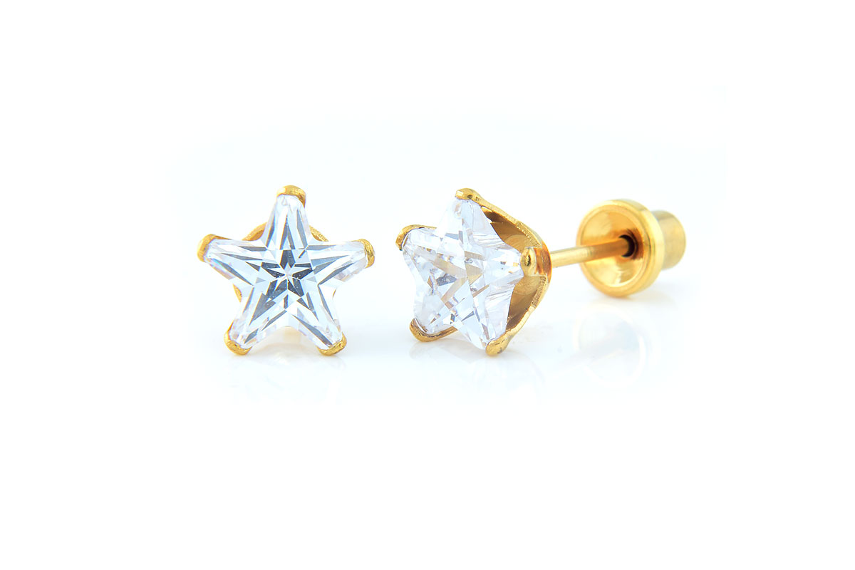 PRIMED EAR PIERCING Q8-026GPH G/P 7MM STAR CRYSTAL - Berlin Pharmacy