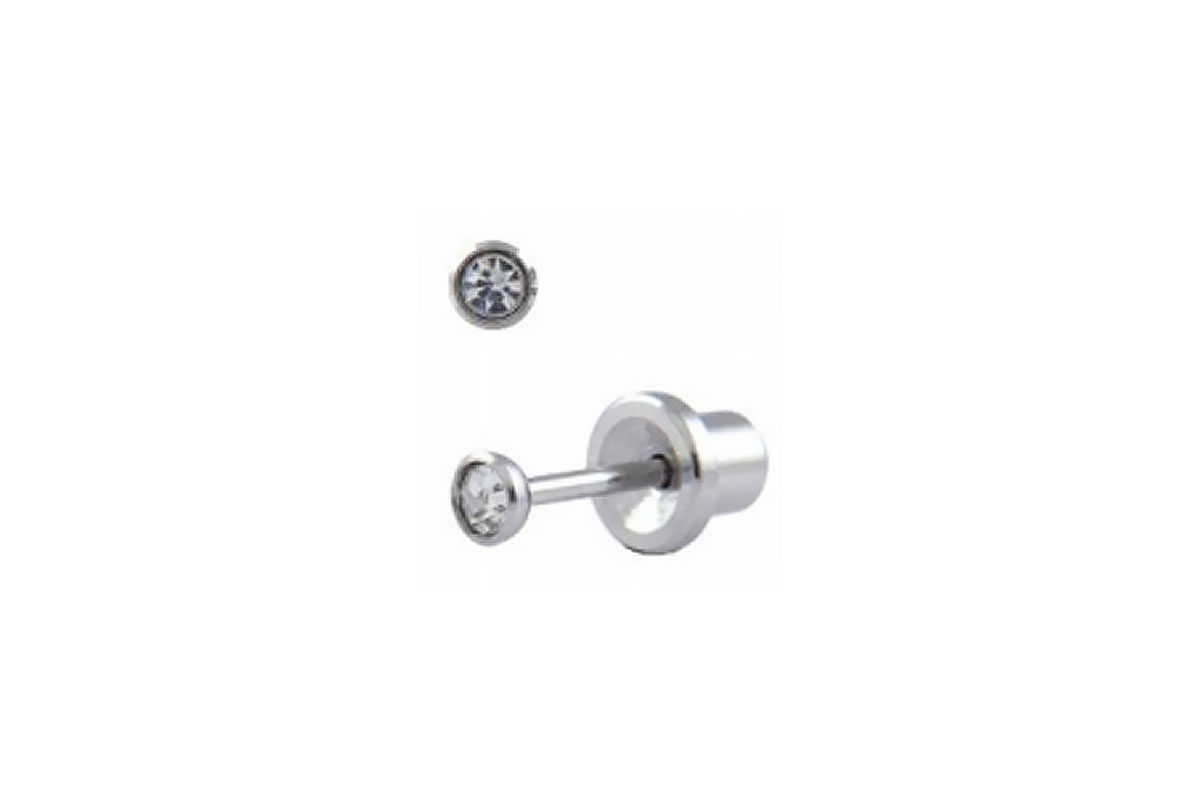 PRIMED EAR PIERCING S25-204H 3MM HEAD 2MM CRYSTAL CLEAR - Berlin Pharmacy