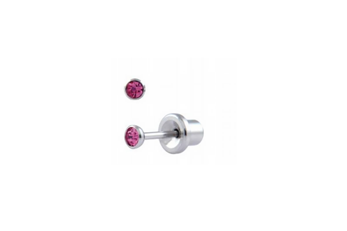 PRIMED EAR PIERCING S25-210H 3MM HEAD 2MM CRYSTAL ROSE - Berlin Pharmacy