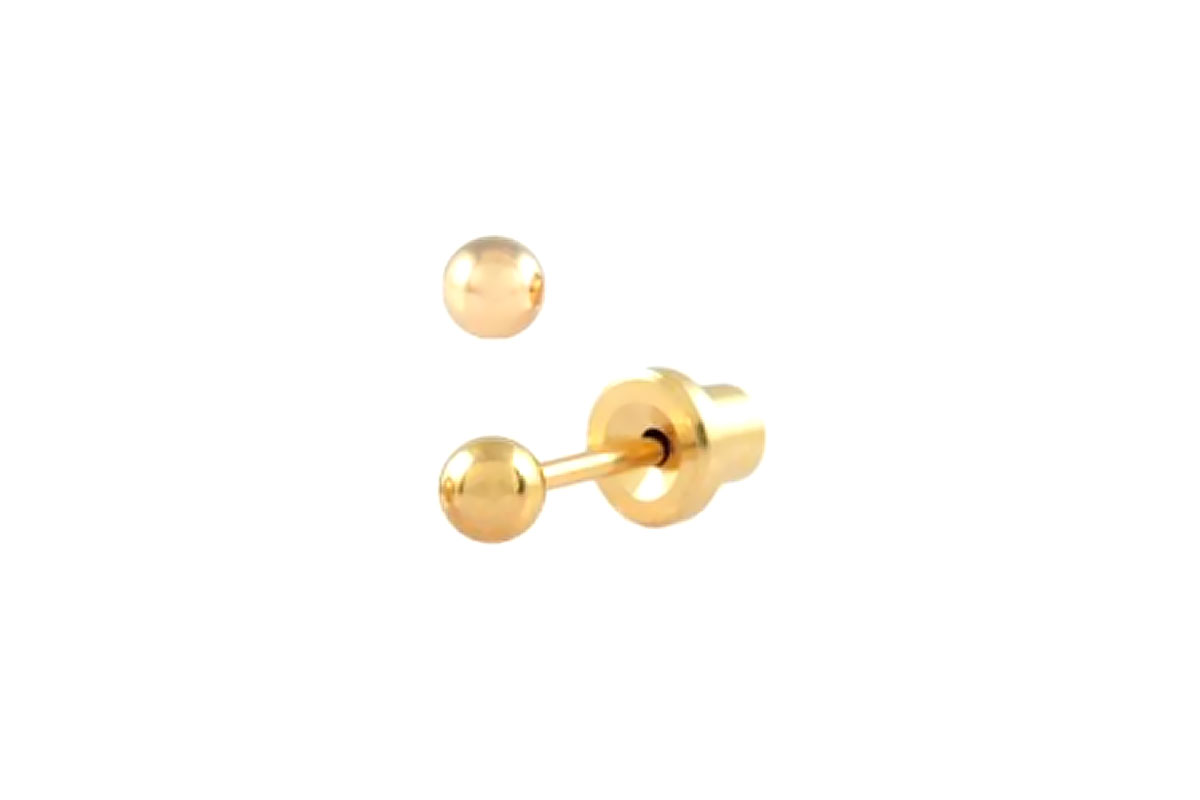 PRIMED EAR PIERCING S24-300H G/P 3MM BALL - Berlin Pharmacy