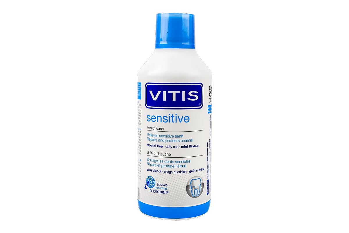 VITIS MOUTHWASH FOR SENSITIVE TEETH WITH MINT FLAVOUR 500 ML - Berlin Pharmacy