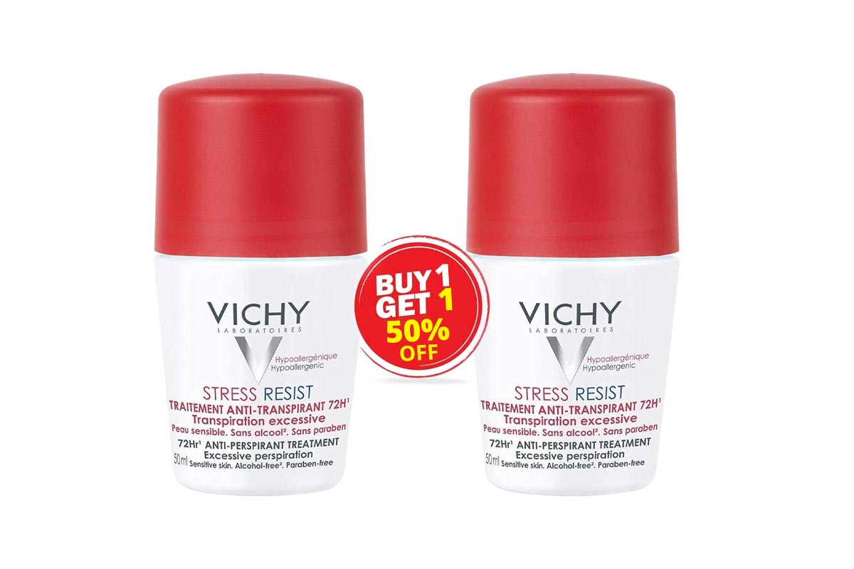 BOX VICHY DEODORANT BUY1GET1 50% OF STRESS RESIST 72H RED 50 ML - Berlin Pharmacy