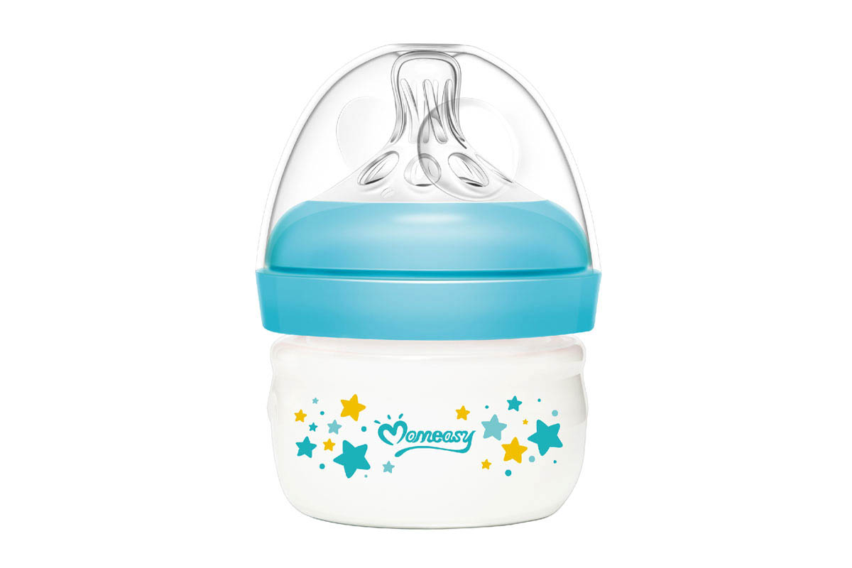 MOMEASY WIDE NECK FEEDING PLASTIC BOTTLE FROM 0 MONTHS COLOR BLUE GREEN 60 ML - Berlin Pharmacy