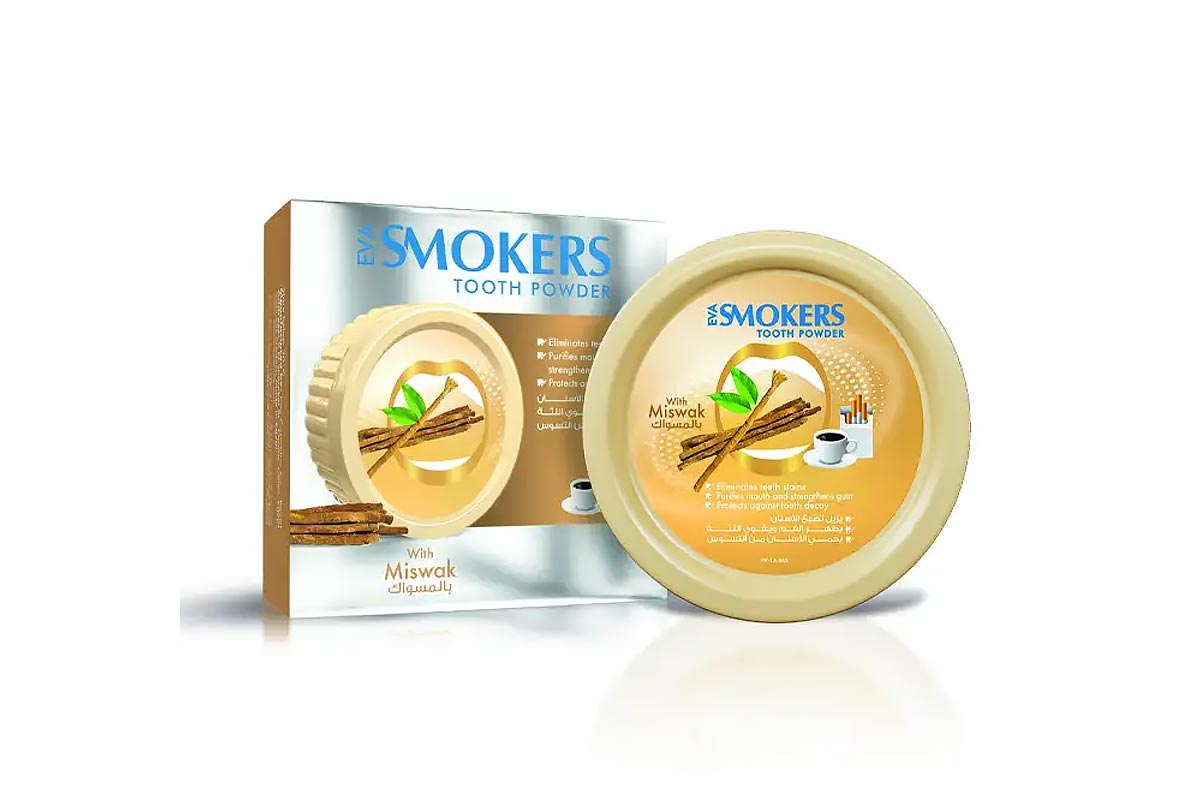 EVA SMOKERS TOOTH POWDER WITH MISWAK 40 GM - Berlin Pharmacy