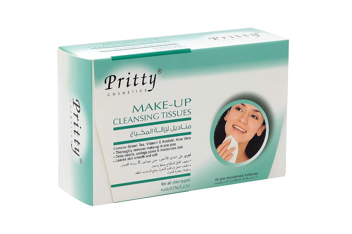 PRITTY MAKE UP CLEANSING TISSUES FOR ALL SKIN TYPES 30 PCS - Berlin Pharmacy