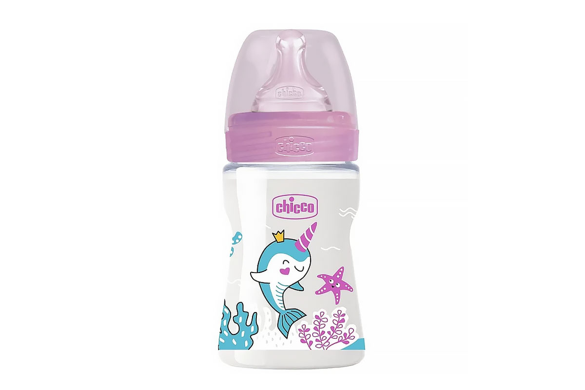 CHICCO WELL BEING PLASTIC FEEDI BOTTLE GROM PLUS GIRLS COLOR PINK 0 MONTHS PLUS 150 ML - Berlin Pharmacy