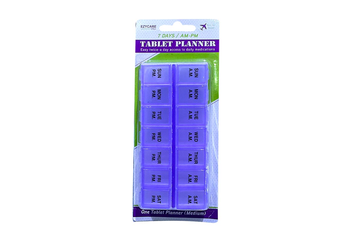 EZYCARE 7 DAYS AM PM TABLET PLANNER COLOR PURPLE 17375 - Berlin Pharmacy