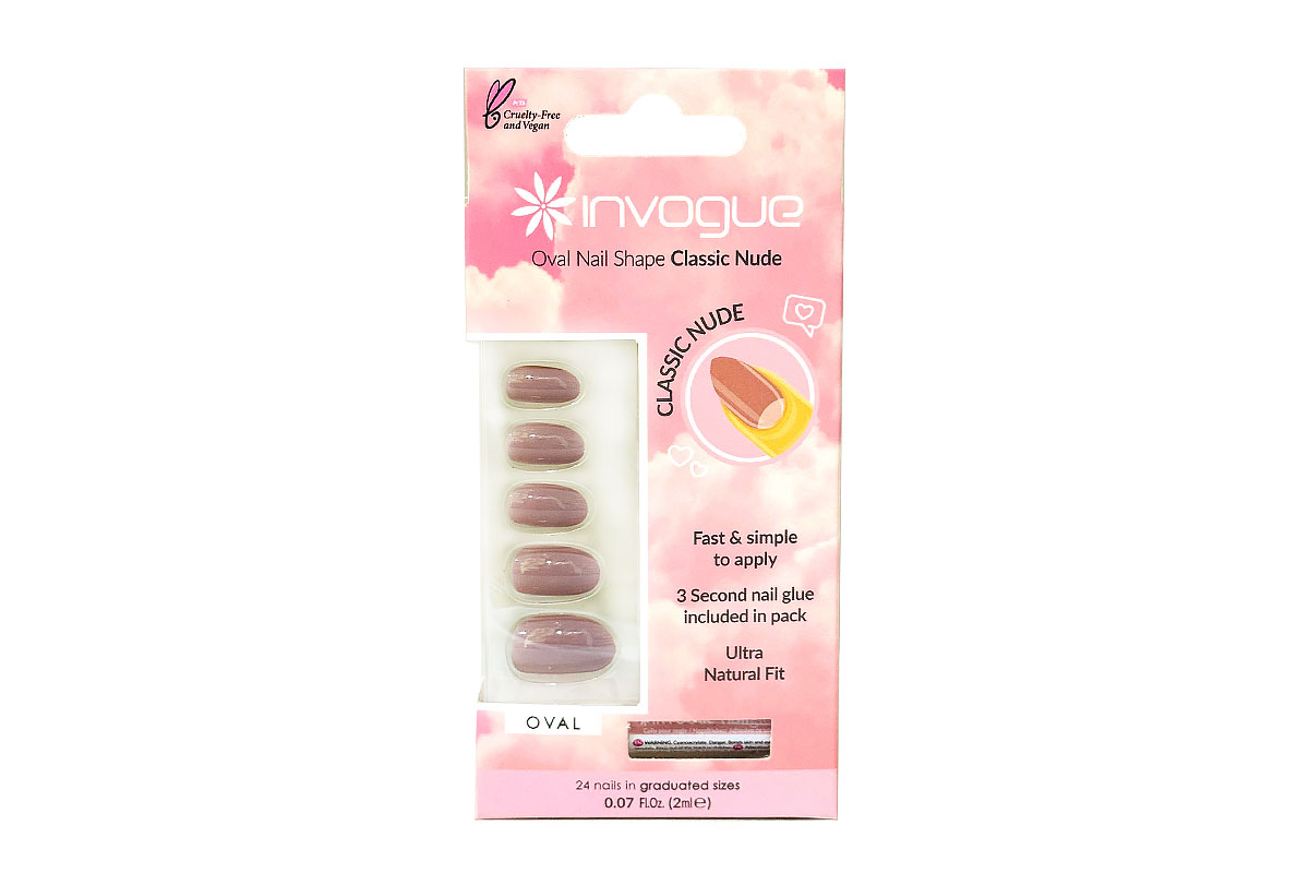 INVOGUE CLASSIC NUDE OVAL SHAPE 24 NAILS - Berlin Pharmacy