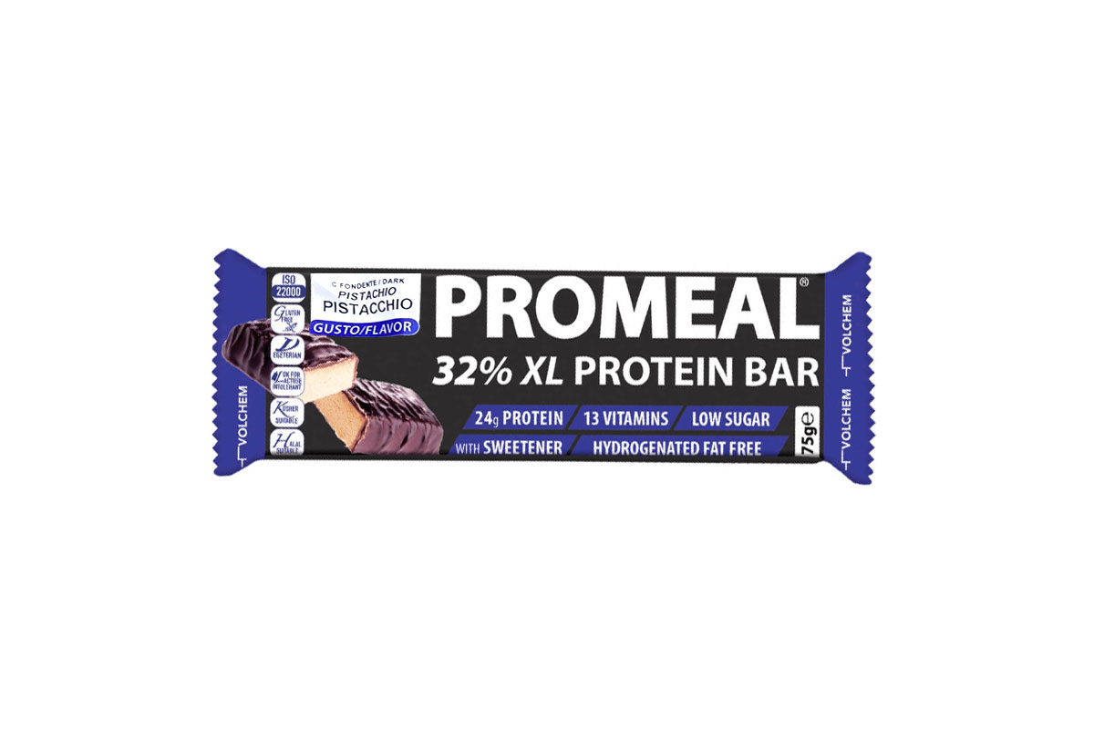 VOLCHEM PROMEAL XL PROTEIN BAR PISTACHIO DARK 75 GM 1 PIECE - Berlin Pharmacy