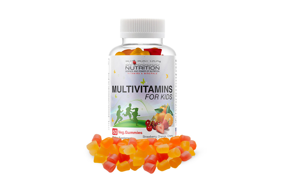 BIOBOLICS MULTIVITAMIN FOR KIDS STRAWBERRY AND ORANGE AND CHERRY 60 VEG GUMMIES - Berlin Pharmacy