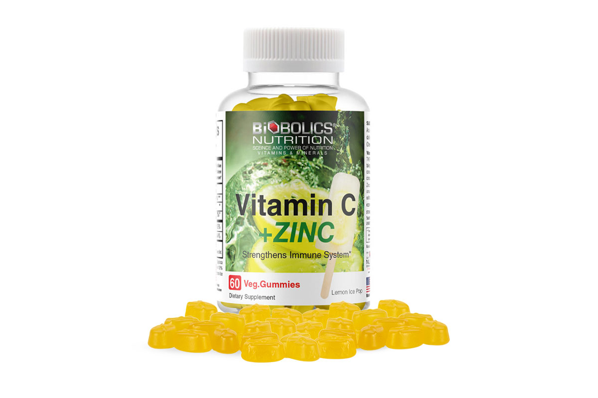 BIOBOLICS VITAMIN C WITH ZINC LEMON ICE POP 60 VEG GUMMIES - Berlin Pharmacy