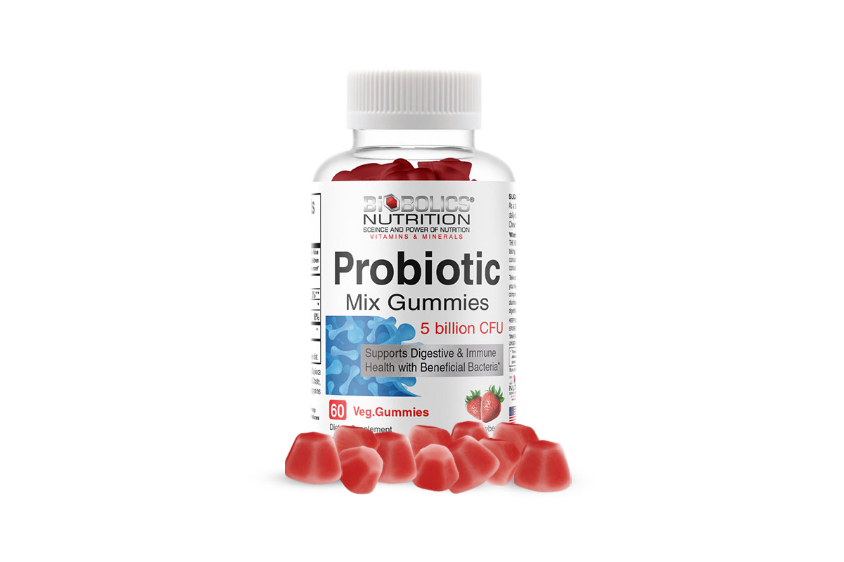 BIOBOLICS PROBIOTIC MIX 5 BILLION CFU STRAWBERRY 60 VEG GUMMIES - Berlin Pharmacy