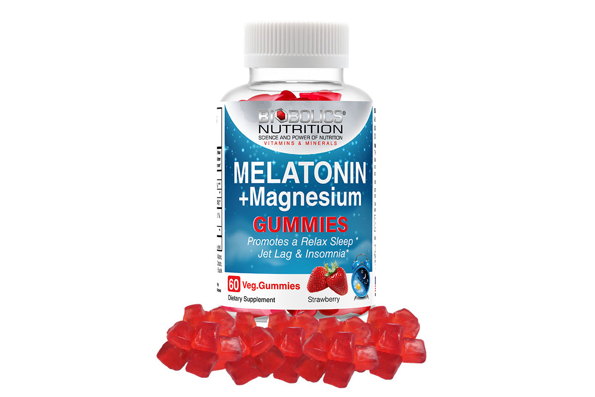 BIOBOLICS MELATONIN PLUS MAGNESIUM STRAWBERRY 60 VEG GUMMIES - Berlin Pharmacy