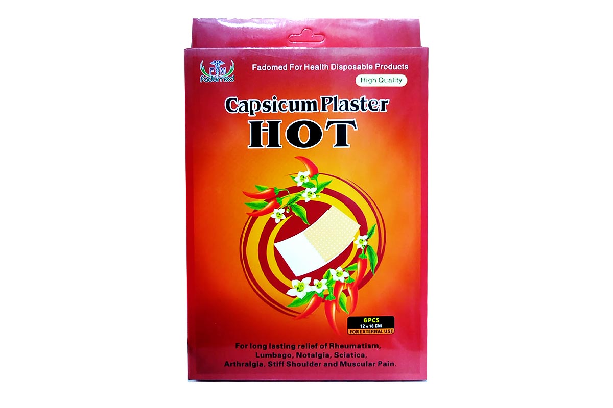 FADOMED CAPSICUM HOT PLASTER 12X18 CM 6 PIECES - Berlin Pharmacy