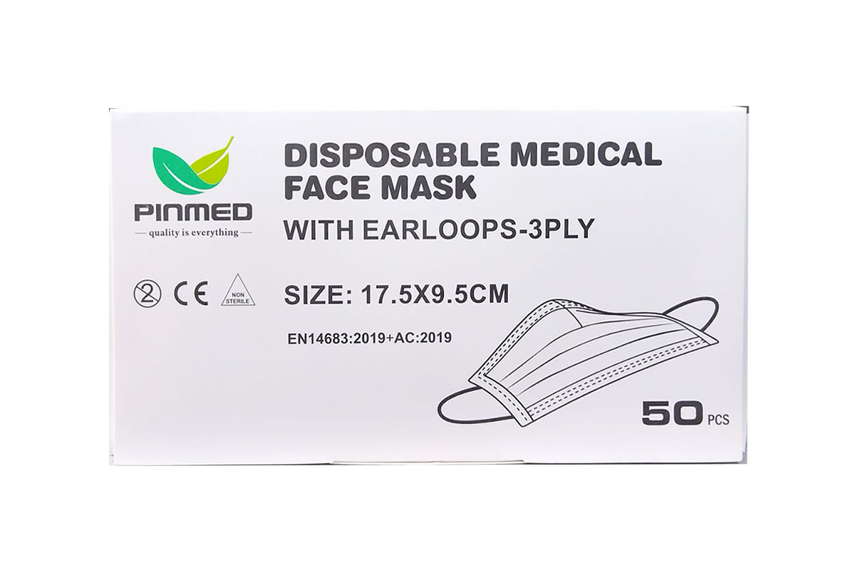 PINMED DISPOSABLE MEDICAL FACE MASK BLUE 50 PCS - Berlin Pharmacy