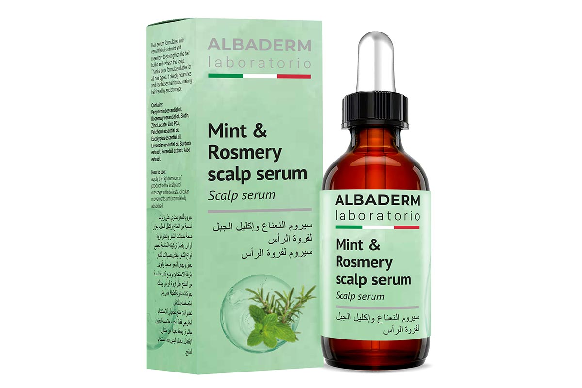 الباديرم سيروم النعناع واكليل الجبل لترطيب وتقوبة فروة الراس الجافة والمتقشرة 50 مل - صيدلية برلين