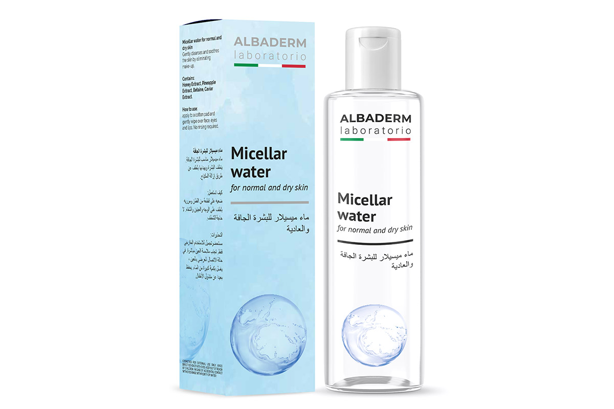 الباديرم ماء ميسيلار منظف وملطف ومزيل للمكياج للبشرة الجافة والعادية 250 مل - صيدلية برلين