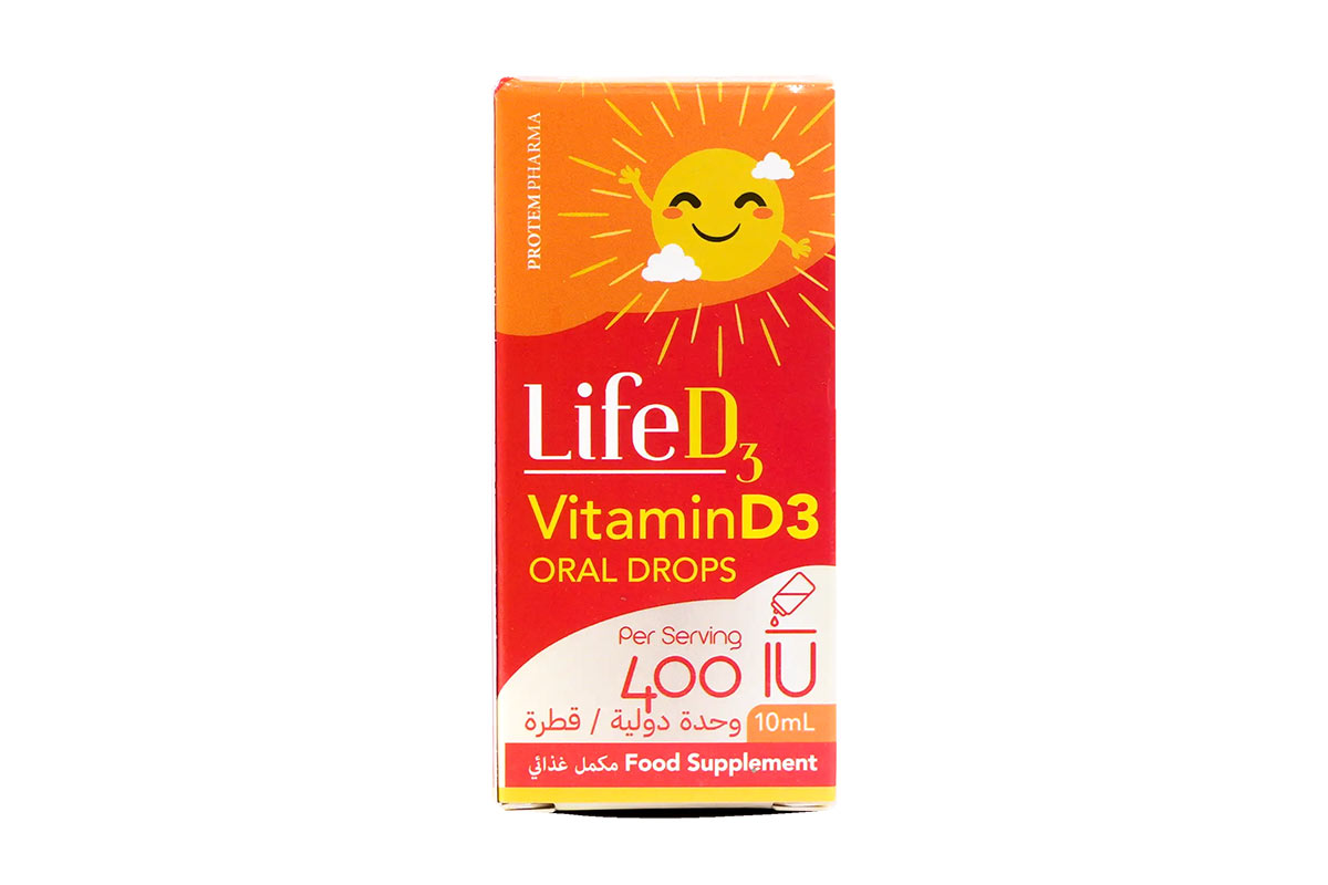 PROTEM PHARMA LIFE VITAMIN D3 ORAL DROPS 400 IU 10 ML - Berlin Pharmacy