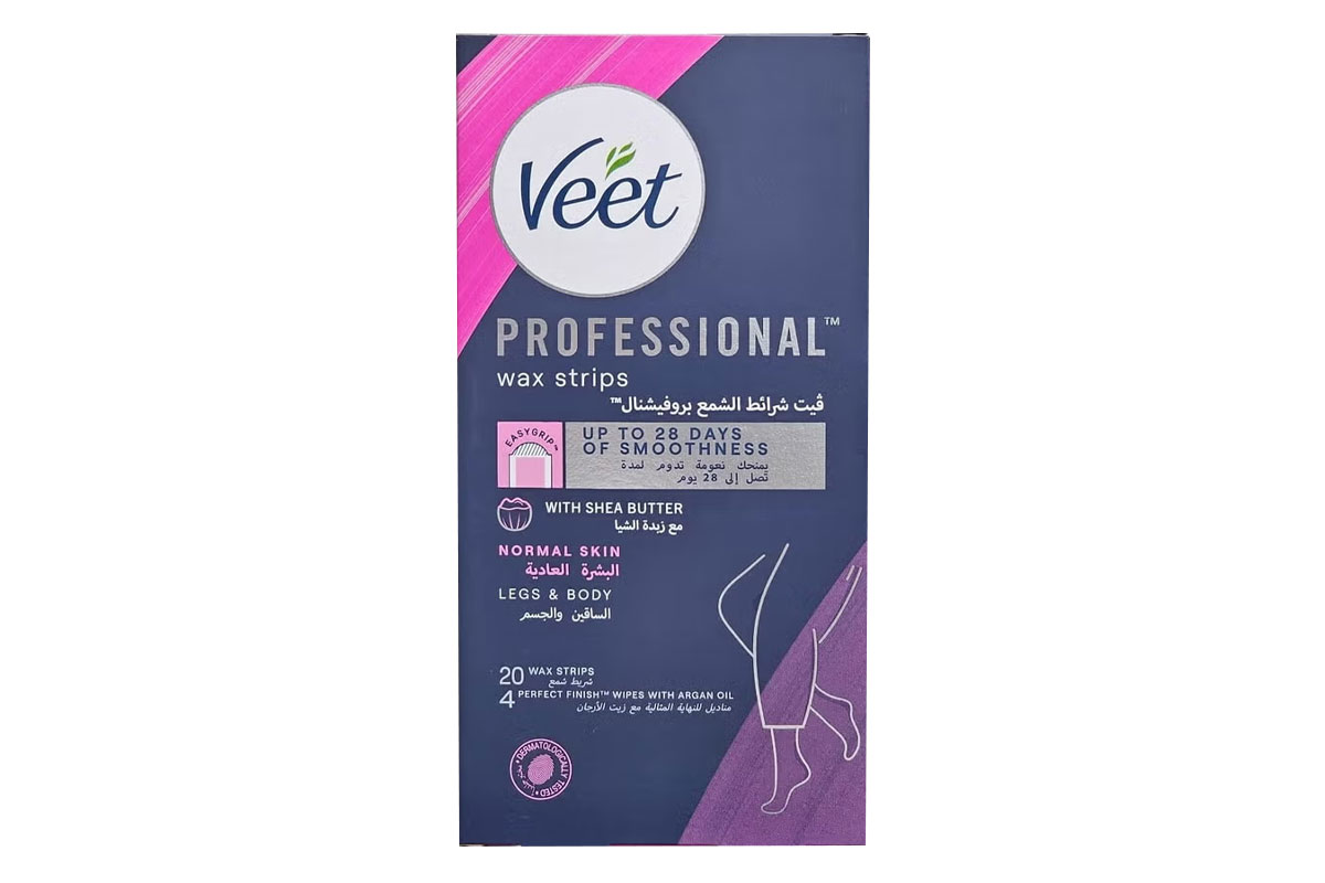 VEET EASY GEL BODY AND LEGS NORMAL SKIN 20 WAX STRIPS - Berlin Pharmacy