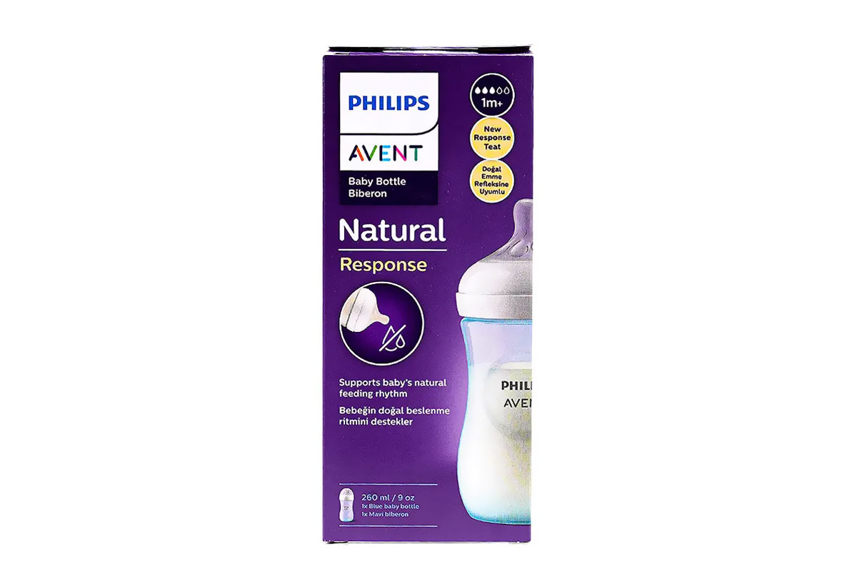 PHILIPS AVENT NATURAL FEEDING BOTTLE BLUE 1 MONTH PLUS 260 ML - Berlin Pharmacy