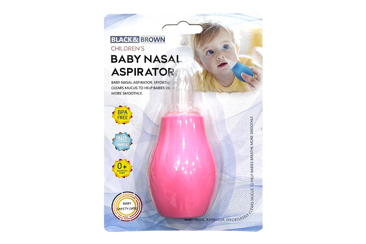 BLACK AND BROWN NASAL ASPIRATOR PINK 0 + MONTHS - Berlin Pharmacy